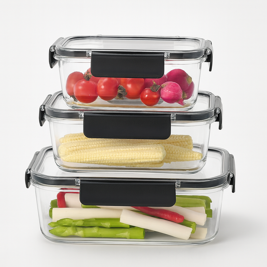 Airtight Acrylic Food Storage Box Set – 3 Pieces