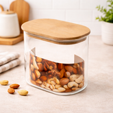 Wood Lid Jar (Small) – Compact Kitchen Storage Container - Habitt