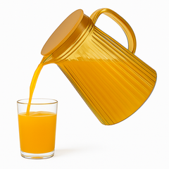 Amber Water Jug – Ribbed Design with Lid