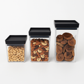 1Pc Acrylic Jar – Small, Medium & Large | Transparent Storage Container with Black Lid - Habitt