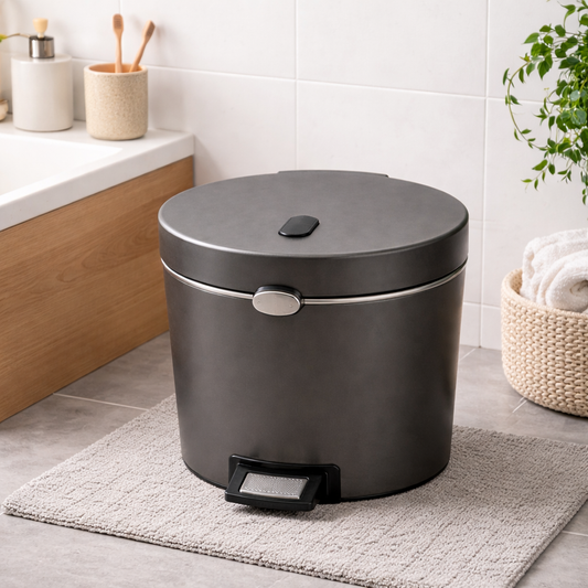 Suremiao Soft Close Dustbin – Modern Pedal Trash Can with Silent Lid & Odor Control for Home & Kitchen - Habitt