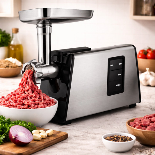 Sayona PPS Meat Grinder 2200W Heavy-Duty Electric Meat Mincer with Reverse Function – Stainless Steel Body (SMG-4118) - Habitt