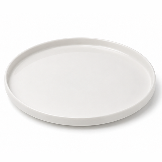 Large Round White Platter – Modern Minimalist Serving Plate - Habitt
