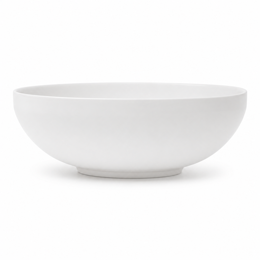 Medium Round White Bowl – Minimalist Everyday Serving Bowl - Habitt