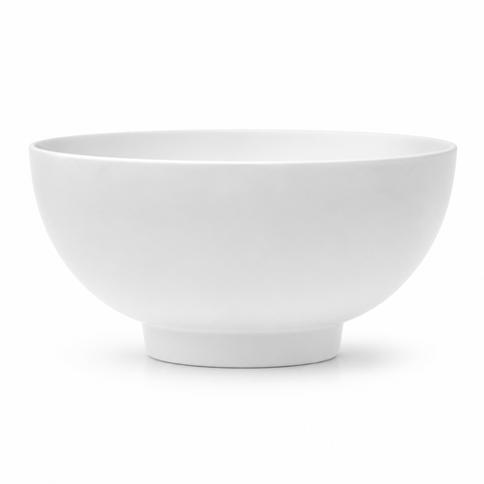 Medium Round White Bowl – Elegant Minimalist Serving Bowl - Habitt