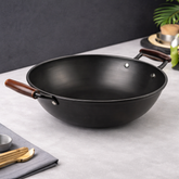 Double Handle Karahi with Honeycomb Pattern – 22 cm | 26 cm - Habitt
