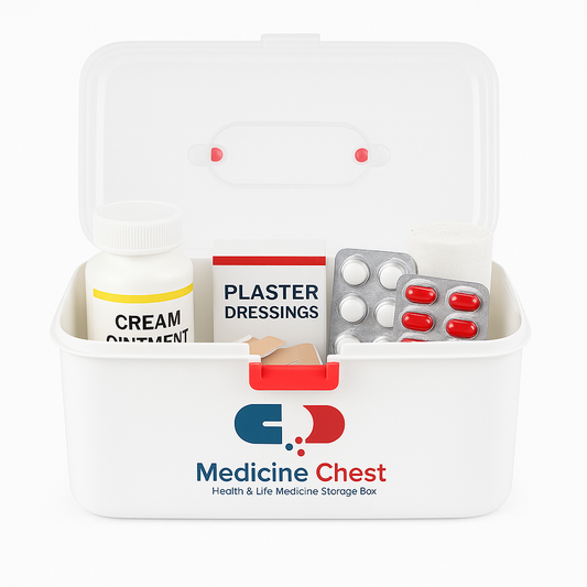 Large Medicine Storage Box – First Aid Organizer with Locking Lid