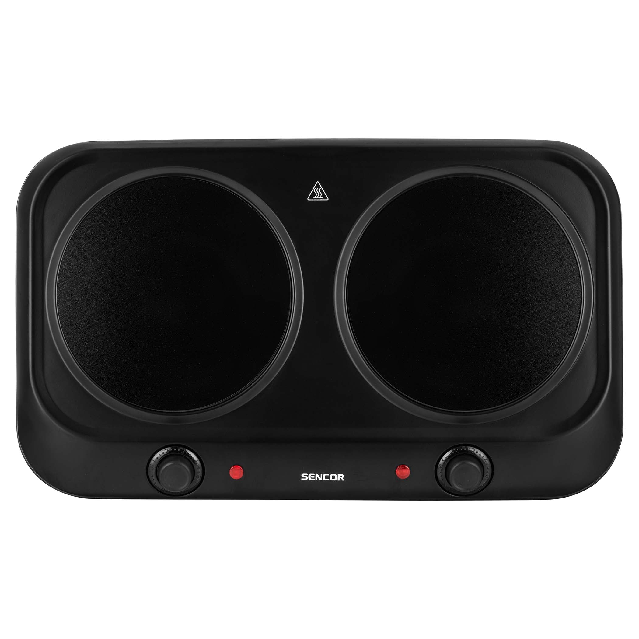 Double Infrared Cooking Plate SCP2263BK 2400W with Dual Glass Ceramic Hotplates – Compact Electric Cooker - Habitt