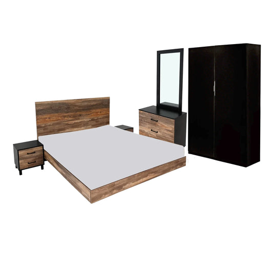 Flamingo - Bed, Dresser & 2 Door Wardrobe - Habitt