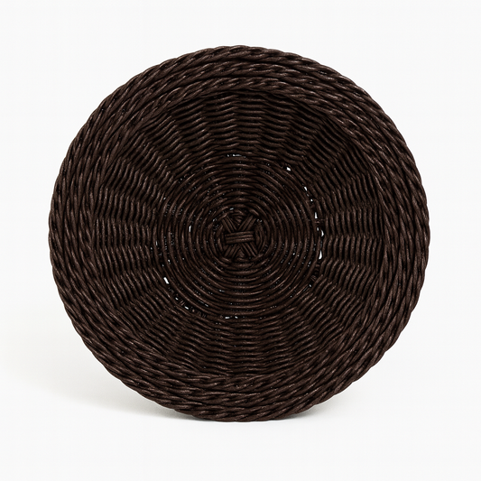 3-Piece Handwoven Round Cane Bread Basket Set – Dark Brown Rattan Serving Baskets for Dining, Kitchen & Restaurant Use