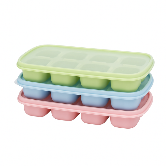Pack of 2 - 8 Grid Silicone Ice Tray – Assorted Colors