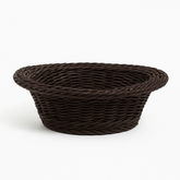 3-Piece Handwoven Round Cane Bread Basket Set – Dark Brown Rattan Serving Baskets for Dining, Kitchen & Restaurant Use - Habitt