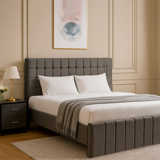 Nimoy King Size Bed with 2 Side Tables