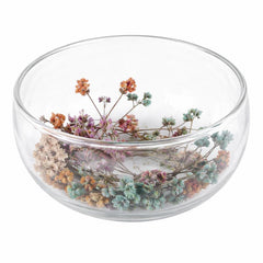Double Wall Glass Bowl 350ml with Floral Design