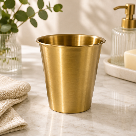 Golden Plain Drinking Glass – Premium Brass-Finish Tumbler for Everyday Use & Special Occasions