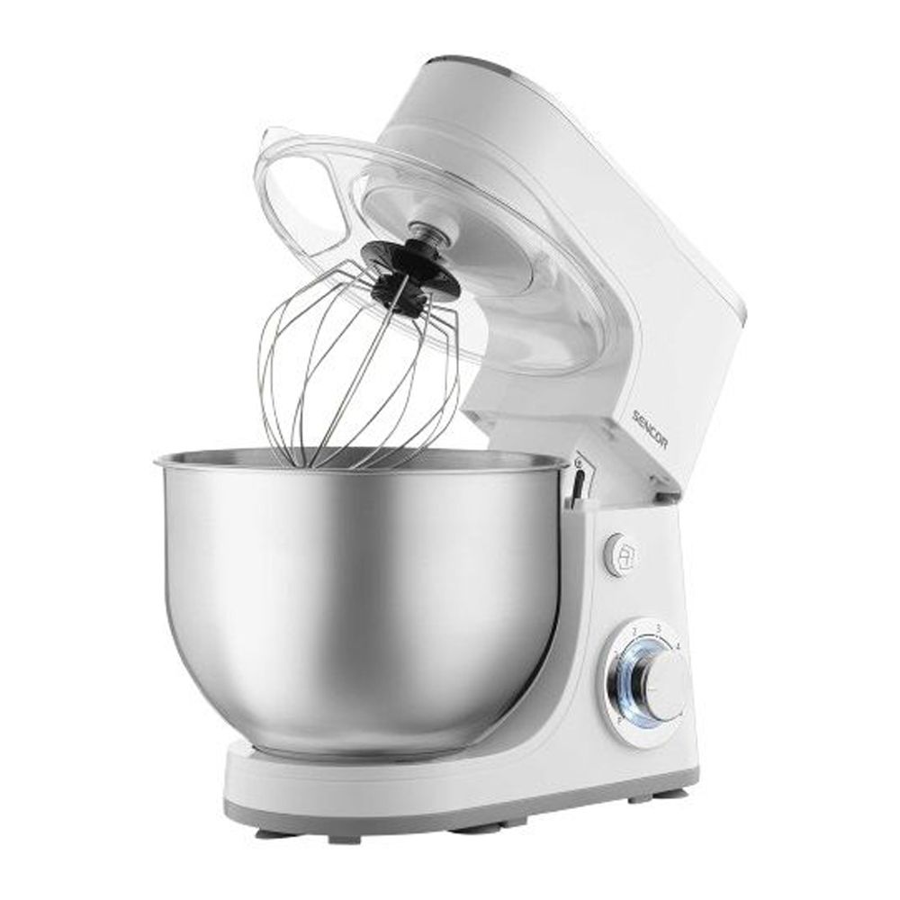 Sencor Food Stand Mixer 1300W with 5L Stainless Steel Bowl – Powerful Tilt-Head Kitchen Mixer (STM3800WH) - Habitt