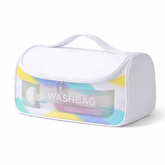 Clear PVC Washbag Pouch – Travel Toiletry & Cosmetic Organizer with Handle (Assorted Colors) - Habitt