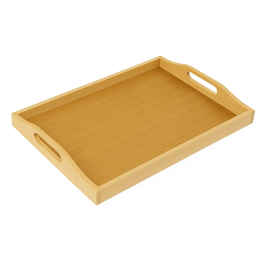 1Pc Natural Wooden Serving Tray Set – 18"