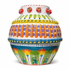 Hand-Painted Multicolor Ceramic Vase – Artisan Decorative Statement Vase