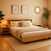 Indigo King Size Bed with 2 Side Tables - Habitt