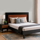 Ozmane Dark tune king size Bed with two side table - Habitt