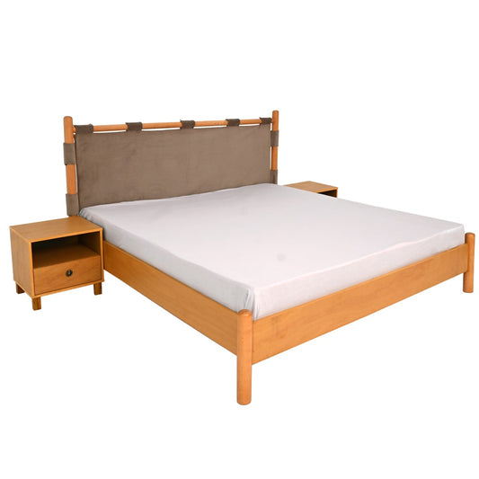 Carlo King Size Bed With 2 Side Table 1200