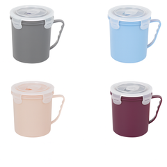 Airtight Soup Cup – Leak-Proof Food Container Mug with Handle & Locking Lid (Assorted Colours)