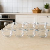 8-Piece Clear Glass Bowl Set – 640 ml Premium Multi-Purpose Kitchen & Serving Bowls - Habitt