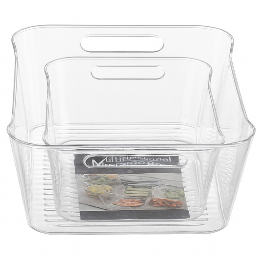 Fridge Basket – Medium Flat Transparent Organizer