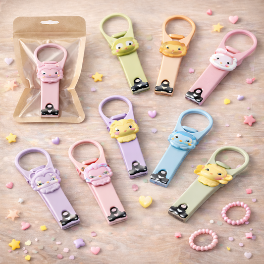 1 PC Kids Cartoon Nail Clipper – Cute Animal Design Baby & Kids Safety Nail Cutter (Assorted) - Habitt