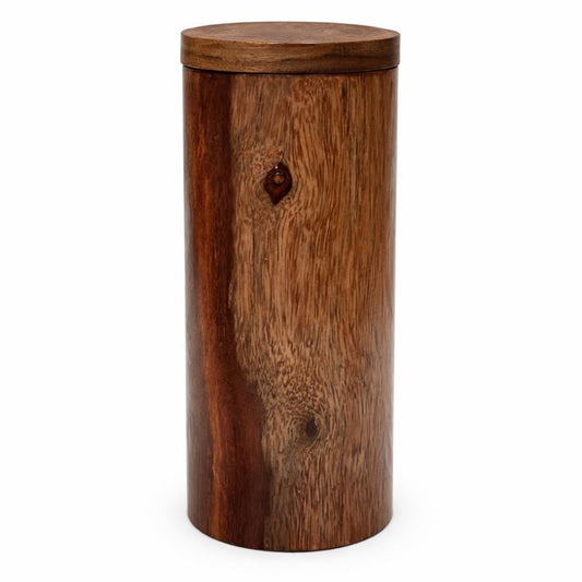 Large Handcrafted Wooden Storage Jar – 6 Inch Depth, 2 Inch Diameter | Natural Wood Container
