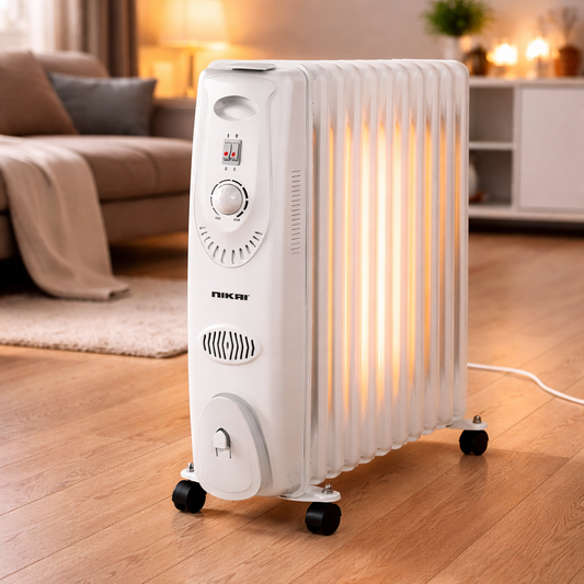 Nikai Oil Filled Radiator with Fan 2900W – Model NOH844A | Powerful Room Heater - Habitt