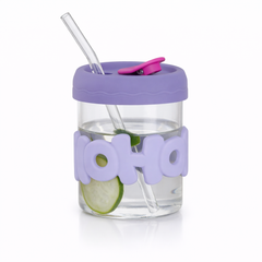 Mason Jar Glass Tumbler with Silicone Sleeve, Lid & Straw – Cute Reusable Drink Cup