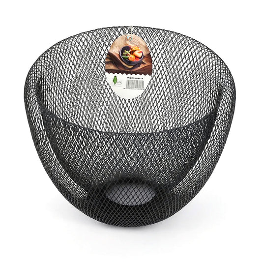 Fruit Basket LXG-11 – Modern Black Mesh Storage Bowl