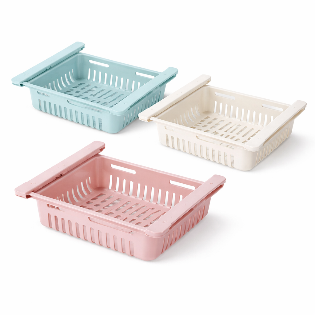 1Pc Assorted Imperial Fridge Adjustable Basket – Expandable Refrigerator Storage Organizer - Habitt
