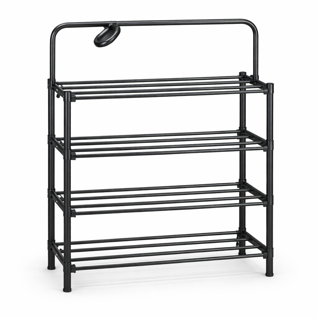 Foldable Shoe Rack with Wall Hanging – 4 Tier / 5 Tier Space Saving Shoe Organizer - Habitt
