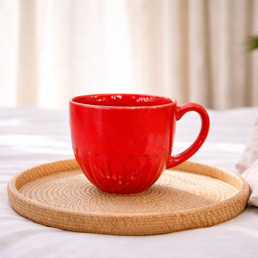 Classic Red Ceramic Coffee Mug – Gloss Finish Everyday Tea & Coffee Cup - Habitt