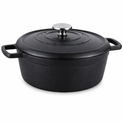 Casta Grill Casserole 24x10.5 cm – Black Cast Style Cooking Pot - Habitt
