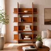 Nerra Wooden Display Shelf | Modern Open Bookcase & Storage Rack - Habitt