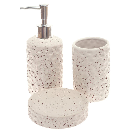 3Pcs Bath Set White 8 X 8 Inch Gs-03