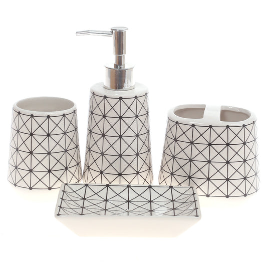 4Pcs Bath Set White 11 X 8 Inch Gs-19