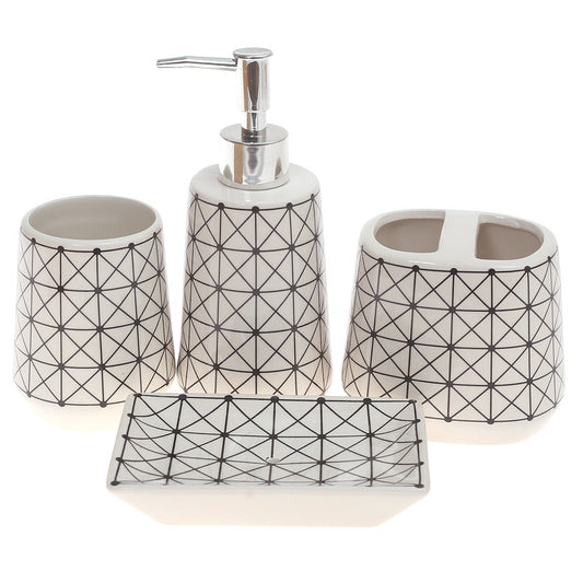 4Pcs Bath Set White 11 X 8 Inch Gs-19