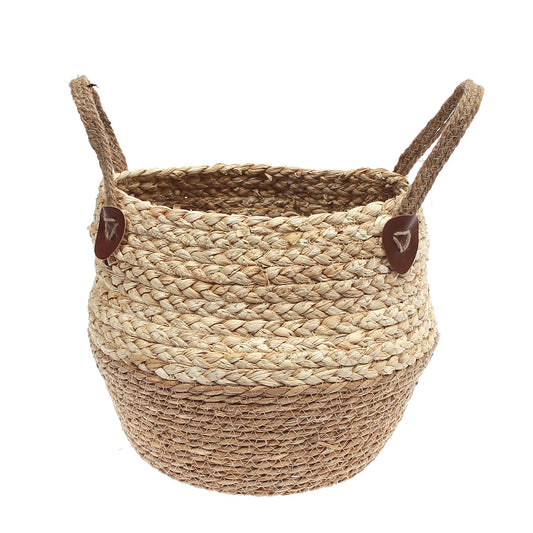 Storage Basket M Beige & White 13 X 13 X 10 Inch CZG-26