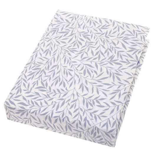 Double Bed Sheet Percale White & Grey 96X102" Rotary Printing