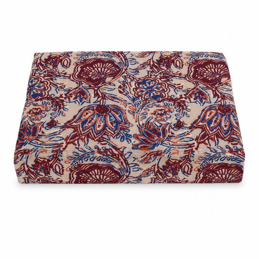 Earth Red Bridal Bedding Set of 6 Pcs | Traditional Printed Wedding Bed Set