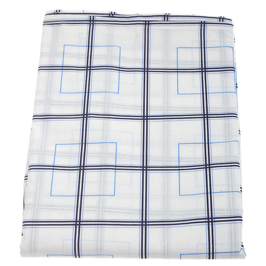 Blue  Box Geometric Double Bed Sheet 90x100"