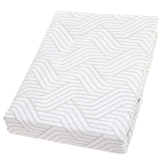 White & Grey Textures Double Bed Sheet – 96x102" | Satin Finish