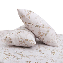 Brown Leaf Double Bed Sheet 90x100 – Soft Cotton with 2 Pillow Covers