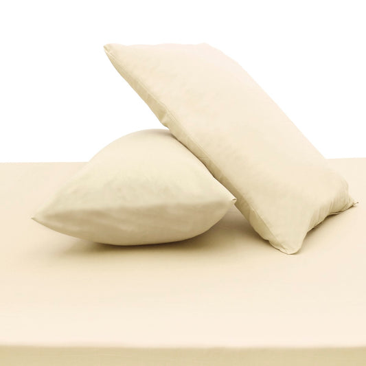 Beige Dyed Double Bed Sheet 96x102" – Dyed Percale