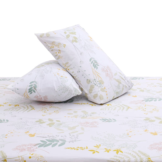Floral Drama Double Bed Sheet with Pillow Covers – 96x102 Inches